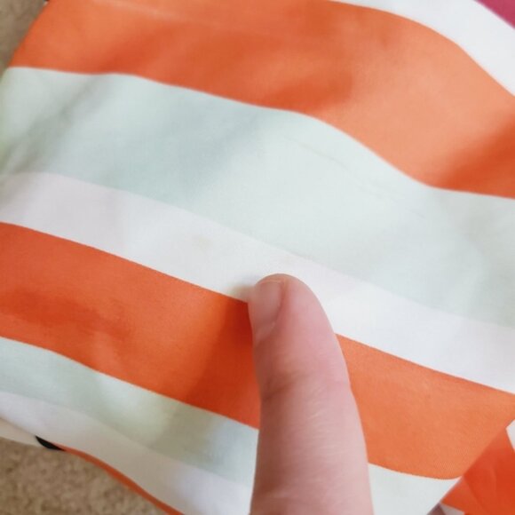 Zara Satin Striped Preppy French Square Scarf - Picture 10 of 10